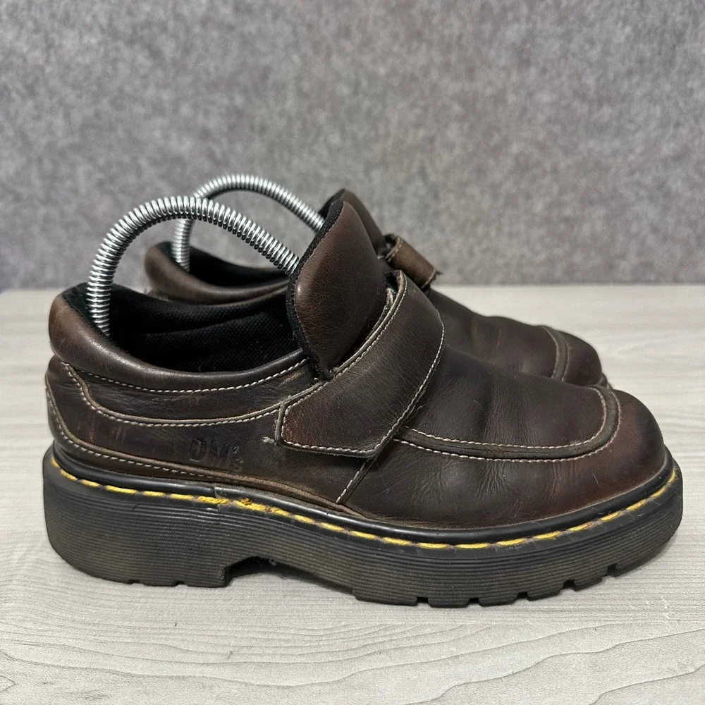 Dr. Martens‎ 9380 Monk Strap Shoes Mens 6 Brown Vintage Leather Chunky Hook